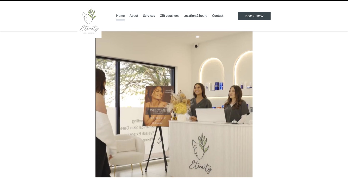 The previous Eternity website — homepage, before the rebuild